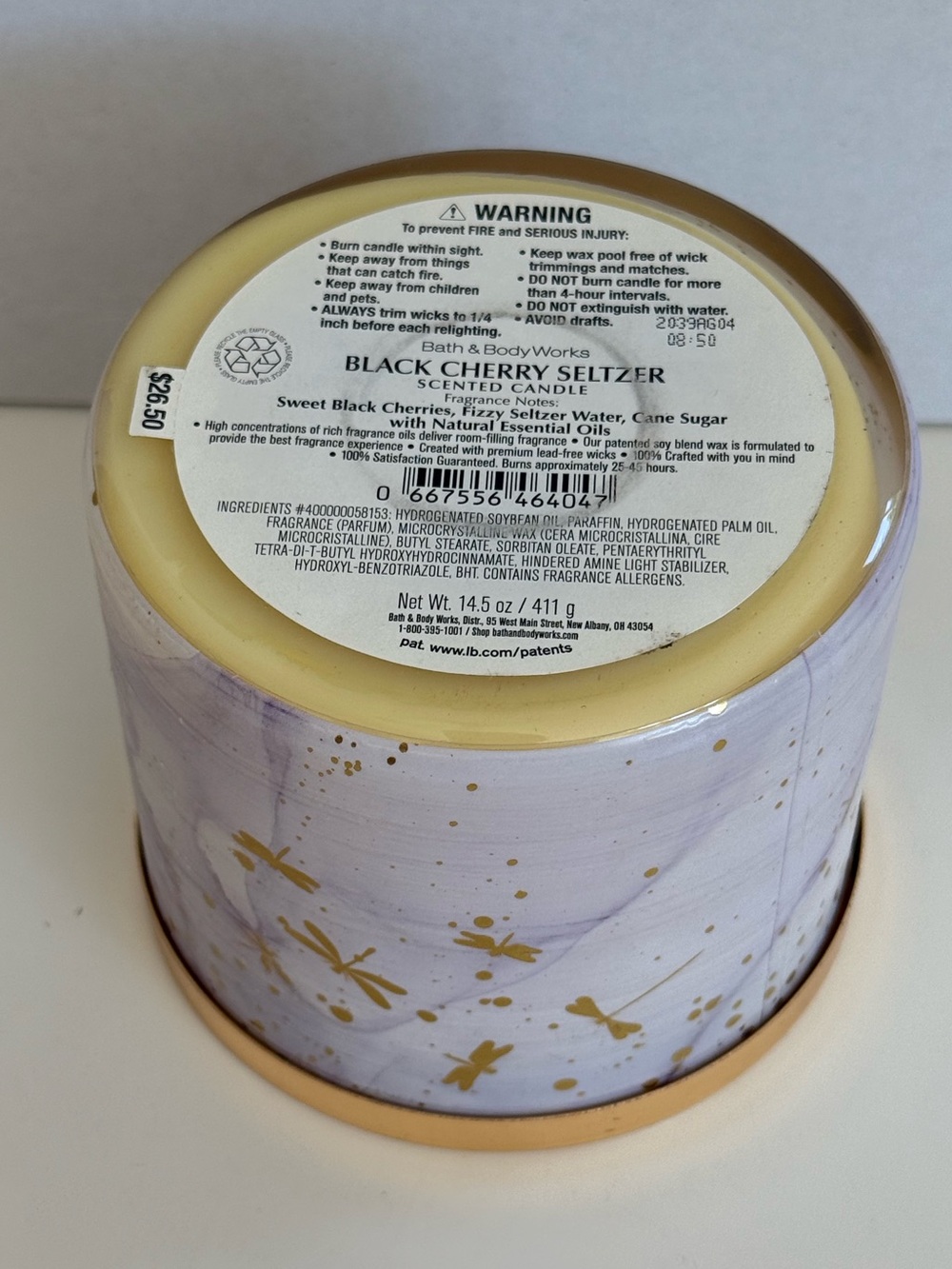RARE!!! Bath & Body Works Black Cherry Seltzer Candle - Picture 2 of 2